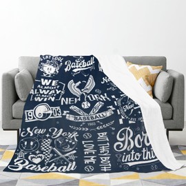 Baseball Blanket Throws Flannel Lightweight Bedding for Soft Warm Sports Fans Blanket Great for Bed Sofa (50x60inch, New York)