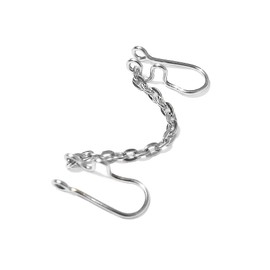 Nose Chain for Double Fake Nose Piercing Silver - Nostril Piercing - Non Pierced Fake Cuff Nose Ring