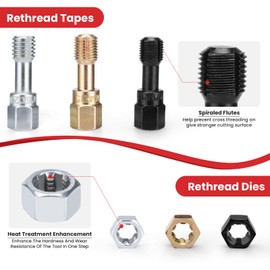 MAHOOMMAKH 49PCS Thread Chaser Set, Thread Repair Chaser Kit with Metric and UNC UNF Universal Rethreading Kit Thread Restorer Kit