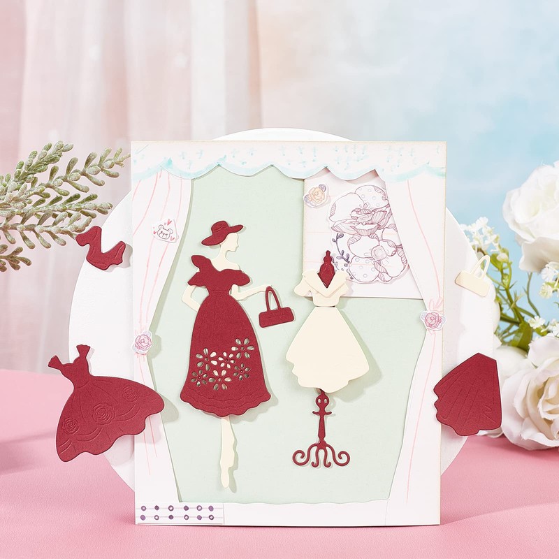 GLOBLELAND Dress Lady Metal Cutting Dies Stencils Dress Metal Die