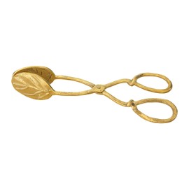 Creative Co-Op Embossed Leaf Shaped Tongs, 7-3/4" L, Gold