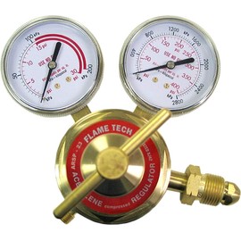 FlameTech ARSP-23 Medium-Heavy Duty Acetylene Regulator, CGA510, Victor Compatible, Tested in The USA
