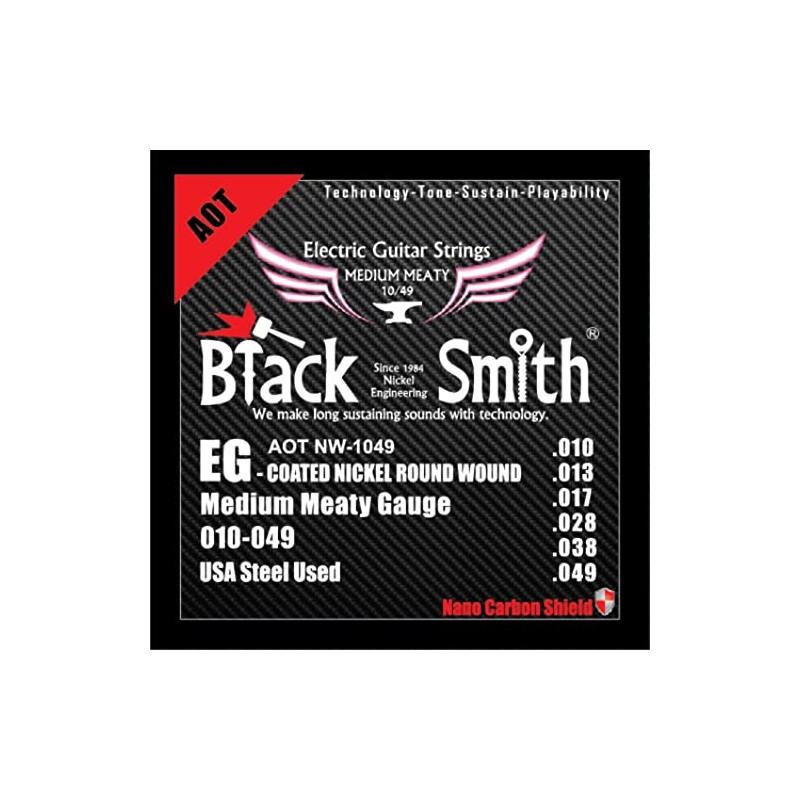 Blacksmith 6 String Nano-Carbon Coated Electric Guitar Strings Medium 011-049