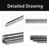 Feelers 304 Stainless Steel M6-1.0 Fully All Threaded Rod, Long