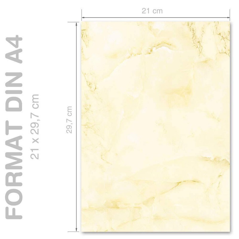 Writing Paper Marble & Structure Marble Light Yellow DIN A4
