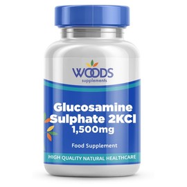 Woods Supplements - Vegan Glucosamine Sulphate 2KCl 1500mg x90 Tablets. Ideal For Joint, Knee Support & Bone Health. Sodium Free Glucosamine Sulphate Tablets. Premium Joint Supplements For Women & Men