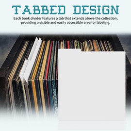 10pcs Record Dividers, 12.5 x 13.49 Inch White Record Separator Archival Plastic Dividers with Visible Write On Index Tabs DIY Vinyl Record Organizer for Top Browsing