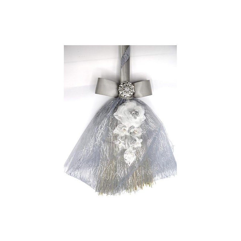 Generic Wedding Ceremony Silver Sparkle Jumping The Broom 34""