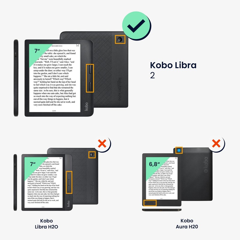 kwmobile Case Compatible with Kobo Libra 2 Case - Faux