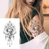 32Sheets Women Temporary Tattoo Sticker,Henna Feather Mandala Datura Flowers Temp