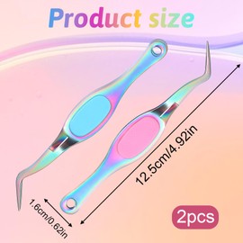 2 Pcs Reverse Tweezers Crafting Tweezer Precision Curved Tweezer Soft Grip Bent Fine Point Sticker Tweezers for Scrapbooking Jewelry DIY Electronics Laboratory Work