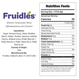 Poofy Unicorn Poo Marshmallow Candy, Delicious Assorted Flavors, Great for Candy Bowls and Goodie Bags (6-Pack)