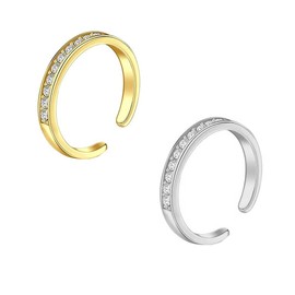 Sarini Sterling Silver Gold Plated Toe Ring Set to make your feet precise and movable, you can choose between a silver and a gold