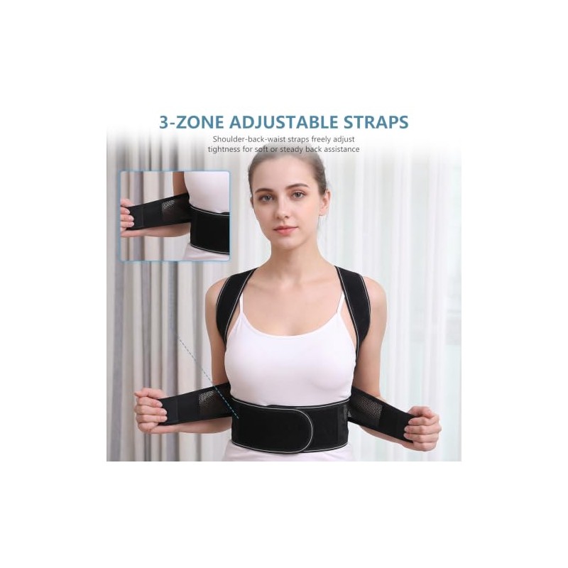 Posture Corrector Men Women, Back Brace Upper Back Support Belt