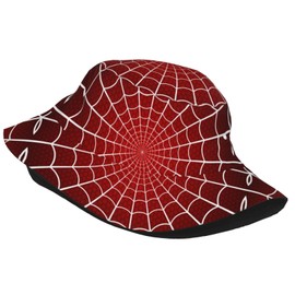 Red Spider Web Cool Bucket Hat Beach Sun Hat Beach Fishing Hat for Men Women