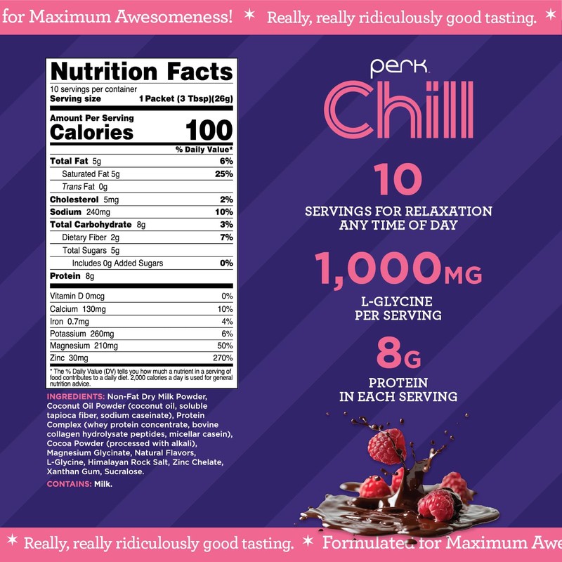 Perk Chill Chocolate Raspberry Flavored Drink Mix (10 Servings) -