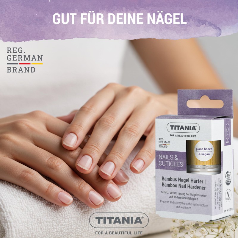TITANIA® Bamboo Nail Hardener 12 ml with Bamboo Extract &
