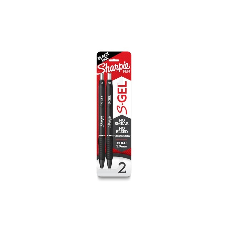 Sharpie S-Gel, Gel Pens, Bold Point (1.0mm), Black Ink Gel
