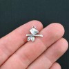 Unbranded 10 Bird Charms Antique Silver Tone Sitting on a