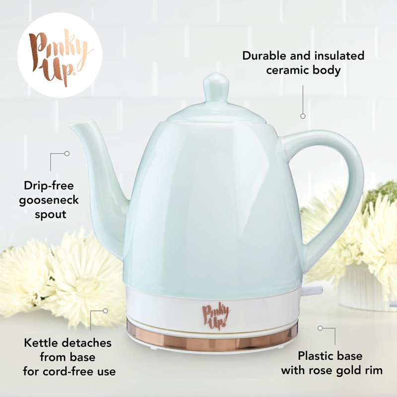 Pinky Up Noelle 1.5 L Ceramic Gooseneck Spout Electric Tea