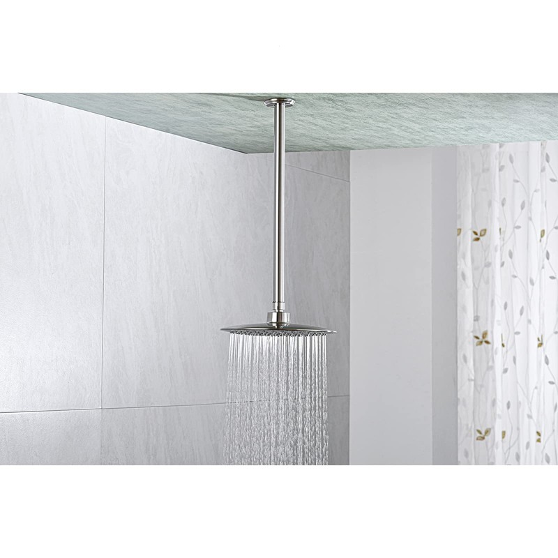 16 Inch Shower Arm and Flange Brushed Nickel, Ceiling Mounted