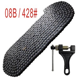 LKSM 08B Roller Chain 20 Feet 480 Link with 10 Connecting Links for Chain Driven Sliding Gate Opener for Replacement and Extension 08B Metric Standard 428#