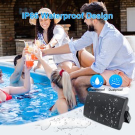 Herdio 400W 6.5 Inch Passive Outdoor Speakers Wired Waterproof,2 Way Wall Mounted Speakers with Powerful Bass for Patio Home Indoor Poolside Deck Backyard (Pair,Black)