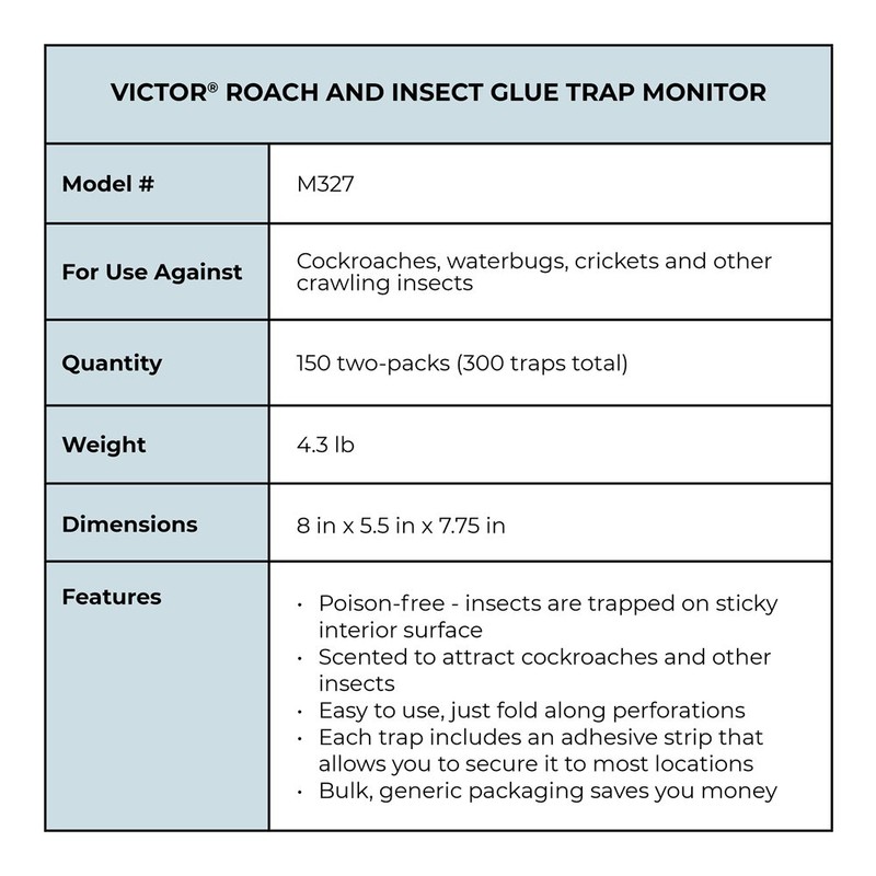 Victor Roach Monitor Glue Trap - 150 Traps - Attract