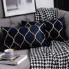 DEZENE Gold Velvet Throw Pillow Covers Navy: 2 Pack 12x20