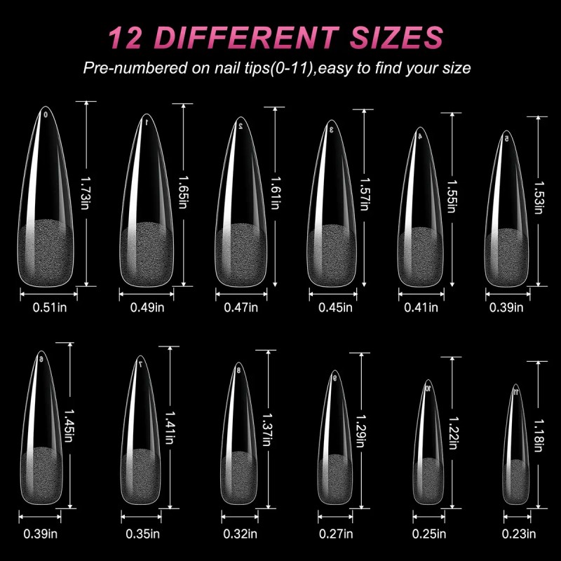 Tip Completo De Gel Uña Postiza Soft Gel 240pcs Manicure