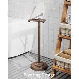WZKALY Toilet Paper Holder Stand, Bronze Toilet Paper Holder Free Standing, Post Pivoting Design & Stable Weighted Base SUS304 Stainless Steel for Bathroom (Mega Roll)
