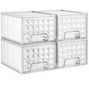 Delamu 4 Pack Clear Stackable Storage Drawers, Acrylic Makeup Organizer,