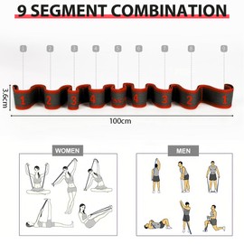 BDEPSTR Yoga Stretching Strap, Stretching Band mit 9 Schleifen, Yoga Stretch Gurt, Fitness Stretchband, Hochelastischer Gymnastikband, für Pilates, Tanz, Gymnastik, Effektives Dehnung-Rot