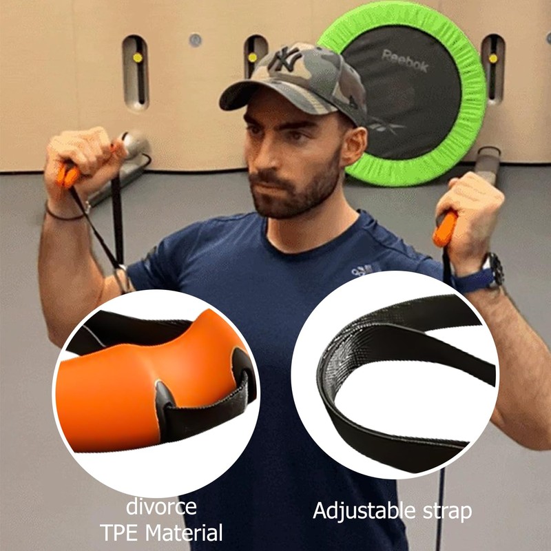 1 Pair of Fitness Grips, Rowing Handle with Adjustable Resistance