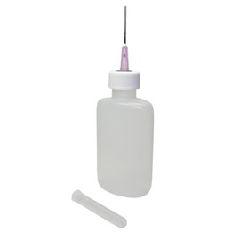 Gaunt Industries HYPO-490 - Oiler Boiler art bottle- Watercolor & Acrylic Paint Applicator - 1-1/4 Ounce Clear Oval Bottle with 18 Gauge Blunt Needle - Precision Paint Dispenser