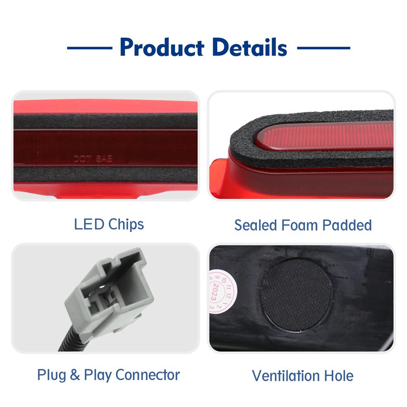HTZCMOTO LED Third Brake Light Fits for Mustang 2010/2011/2012/2013/2014, Red