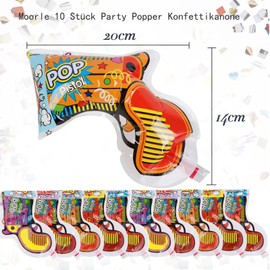 Moorle Pack of 10 Party Popper Confetti Cannon, Party Confetti Cannon Confetti Set, Paper Confetti Bomb Pistols Confetti Gun for Birthdays Wedding Party