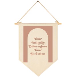 Encourage Banner Wall Decor Gifts for Nursery Classroom Playroom Bedroom Front Door-Growth Mindset Affirmation Educational Flag-Calm Down Corner Wall Sign-Reminder Gift-Your Attitude Deter Mines