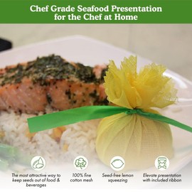 Regency Wraps Lemon Wraps Lemon Covers, Yellow with Green Ribbon, 100 Count Wedge Bags, For Seed-Free Squeezing Over Seafood, Works for Lemon Halves or Wedges