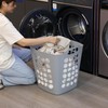 Flexible Plastic Laundry Basket - Square Storage Hamper with Side