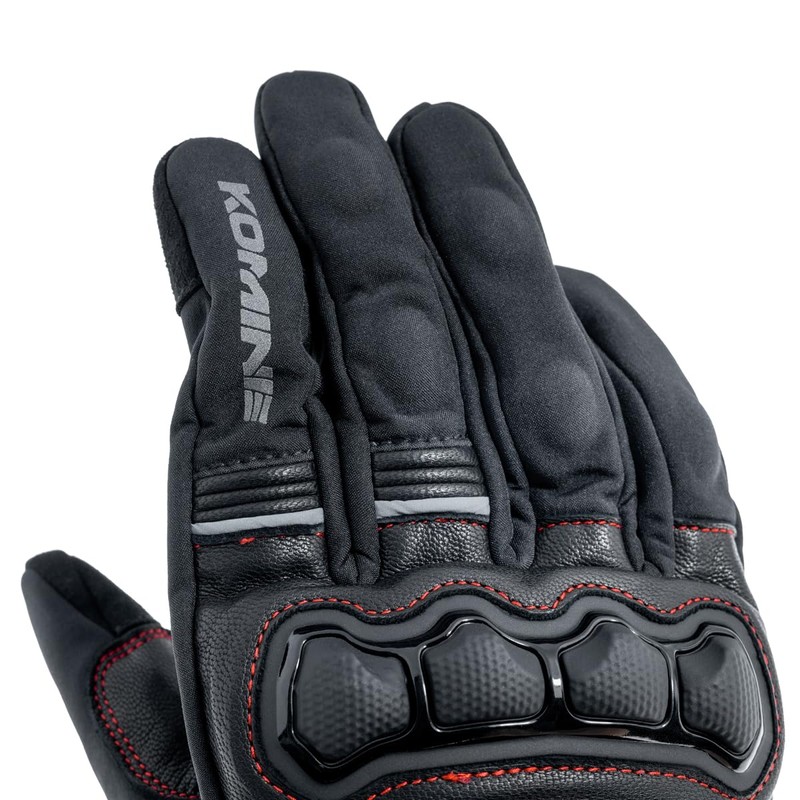 Komine GK-856 Motorcycle High Protective Leather Windproof Gloves HG Black