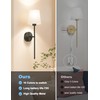 JOFIOS Battery Operated Wall Sconce Set of 2，Black Wireless Wall