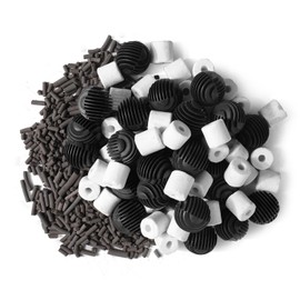 Flexzion Fish Tank Filter Media - Bio Balls for Aquarium Filter, Ceramic Rings & Activated Carbon Pellets in Mesh Bags - Biological, Chemical, & Mechanical Filtration Fresh & Saltwater Aquarium, 2 Set