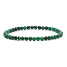 Genuine Gemstone Bracelet with Round 4 mm Beads – Various Lengths – Healing Stone Protective Stone Bracelet Lucky Charm Talisman Gift, Gemstone, Gemstone