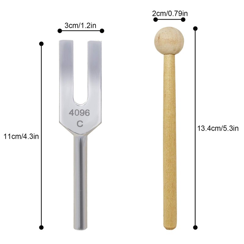 Crystal Tuner, 4096Hz, Tuning Fork, Natural Crystal, For Purification, Set
