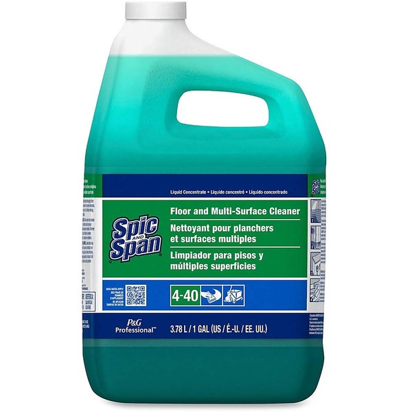 Floor and Multi-Surface Concentrate Cleaner from Spic and Span Professional, Bulk Cleaner for Kitchen, Bathroom and Unwaxed Wood Floor Uses, 1 Gal. (Case of 3)