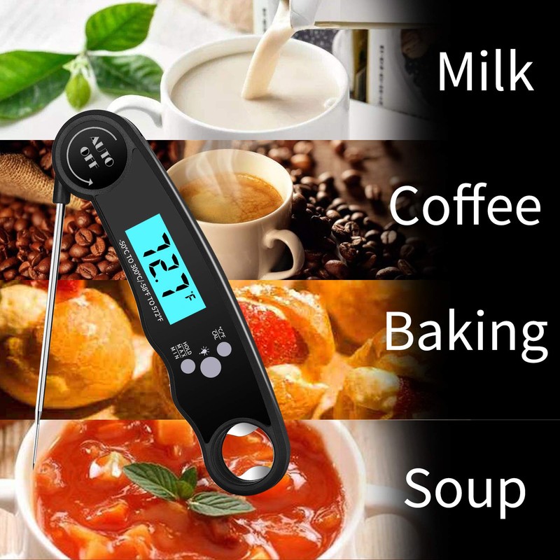 Digital Instant Read Meat Thermometer, Waterproof Kitchen Thermometer, Cooking Food