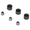 6Pcs Router Collet Adapter Carbon Steel 6mm 6.35mm 8mm Set