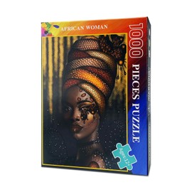 Classic Jigsaw Puzzle 1000 Piece Wooden Adults Children Puzzles-Butterfly African Woman-Art DIY Leisure Game Fun Toy Gift Suitable Family Friends