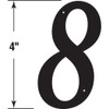 Prime-Line MP4118 4 In. House Number 8, Diecast, Black Finish